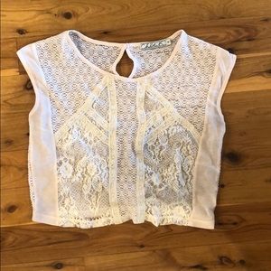 Chloe K lace cropped top